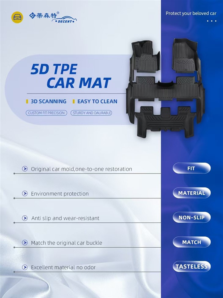 Eco Friendly 5D TPE Car Mat Waterproof Health Safe Easy Clean best