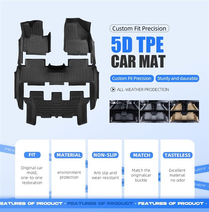 5D TPE Car Mats Heavy Duty Waterproof Non-Slip Full Coverage suppliers
